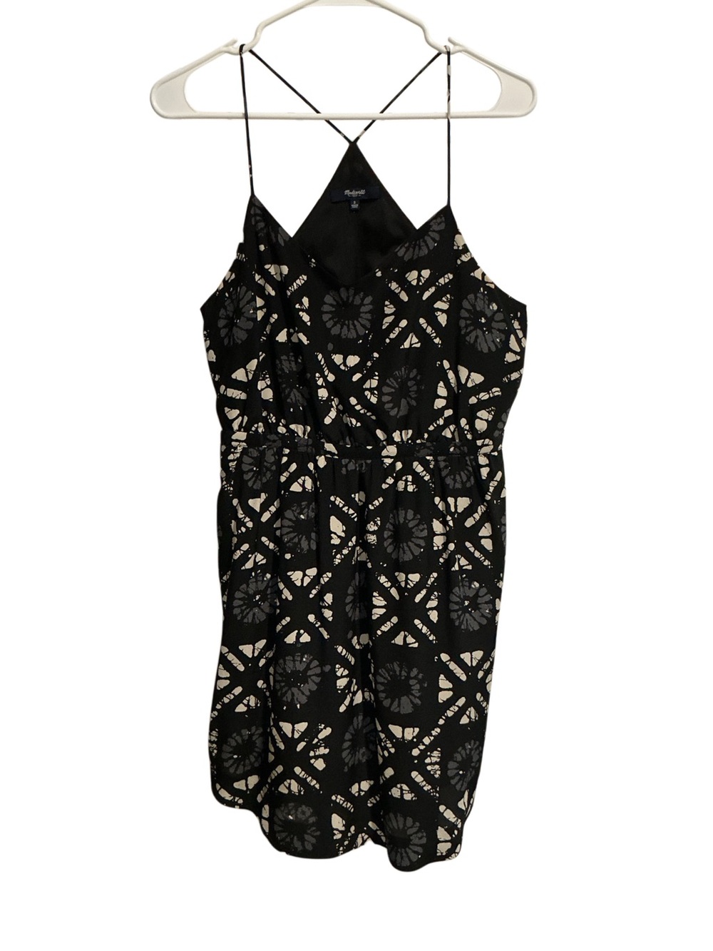 Madewell Starview Batik Grid Silk Cami Mini Dress Spaghetti Straps
